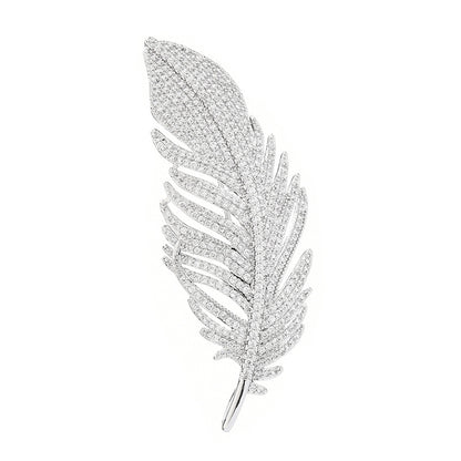 Zircon Feather Brooch