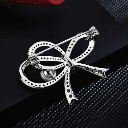 Fashion Zircon Simple Bow Brooch