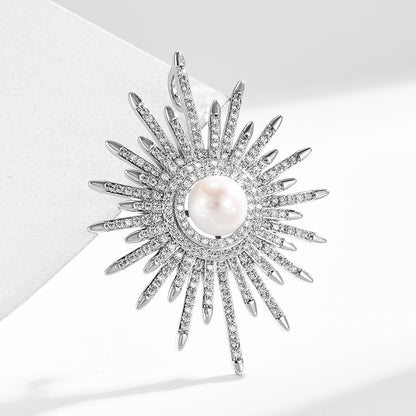 Freshwater Pearl Sunflower Brooch