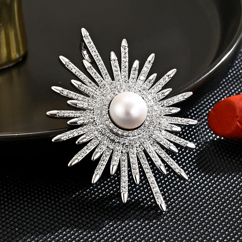 Freshwater Pearl Sunflower Brooch