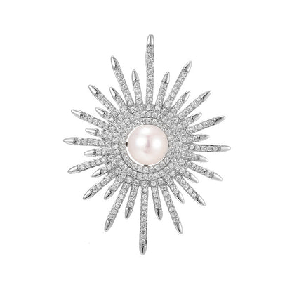 Freshwater Pearl Sunflower Brooch