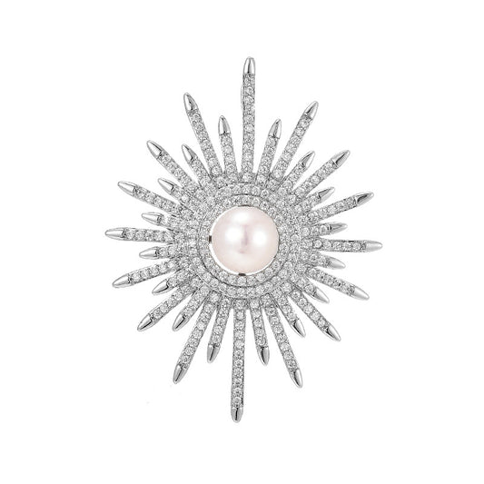 Freshwater Pearl Sunflower Brooch