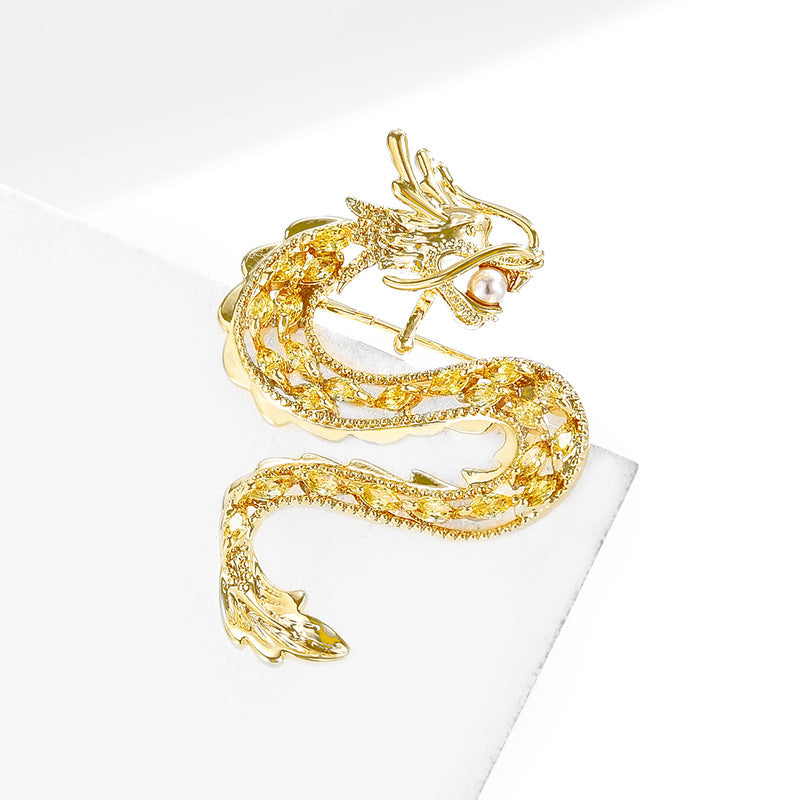 Classic Gold Dragon Brooch