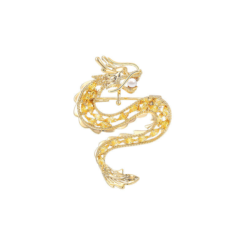 Classic Gold Dragon Brooch