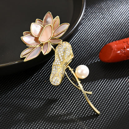 Pink Lotus Brooch