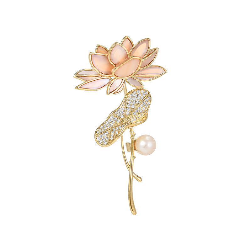 Pink Lotus Brooch