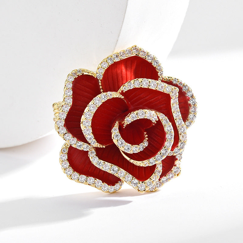 Red Camellia Brooch