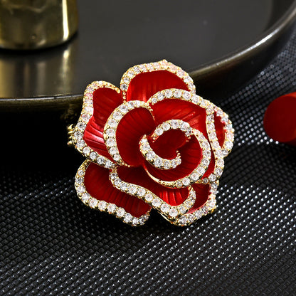 Red Camellia Brooch