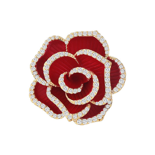 Red Camellia Brooch