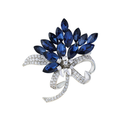 Sapphire Blue Micro-inlaid Zircon Brooch