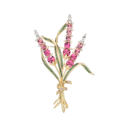 Lavender Pink Crystal Brooch