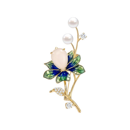 Moonstone Peal Iris Brooch