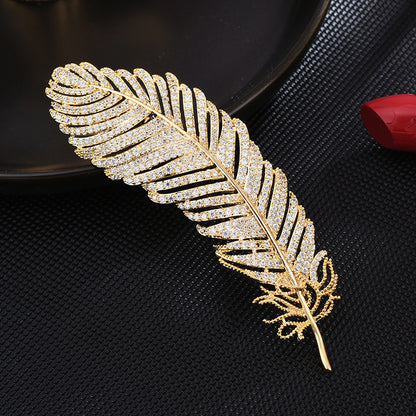 Sapphire Feather Brooch