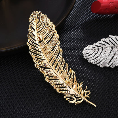 Sapphire Feather Brooch