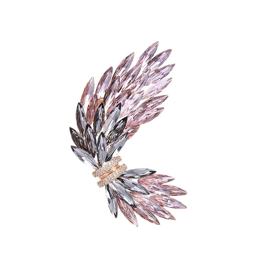 Classic Crystal Angel Wing Brooch