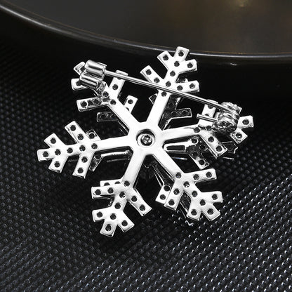 Zircon Diamond White Snowflake Brooch