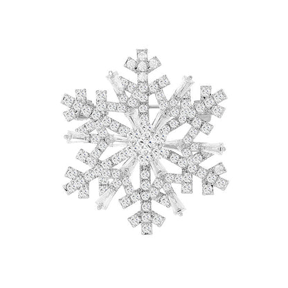 Zircon Diamond White Snowflake Brooch