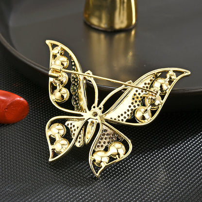 Sapphire Butterfly Gold Brooch