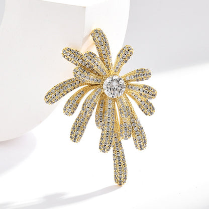 Full Zircon Sapphire Fireworks Brooch