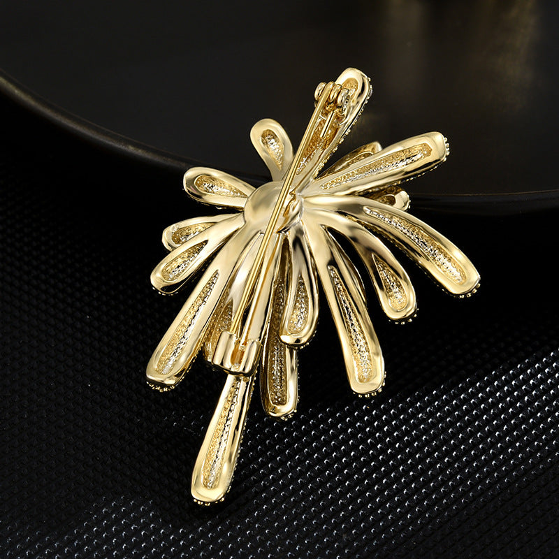 Full Zircon Sapphire Fireworks Brooch