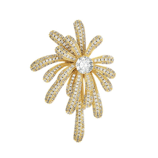 Full Zircon Sapphire Fireworks Brooch