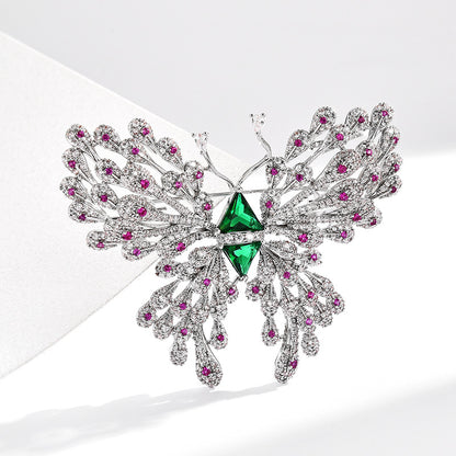 Classic Pink Zircon Butterfly Brooch