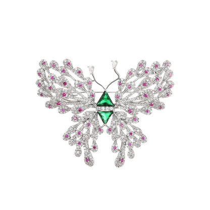 Classic Pink Zircon Butterfly Brooch