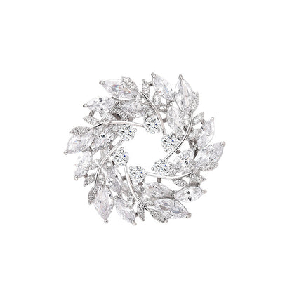 Zircon Circle Garland Brooch