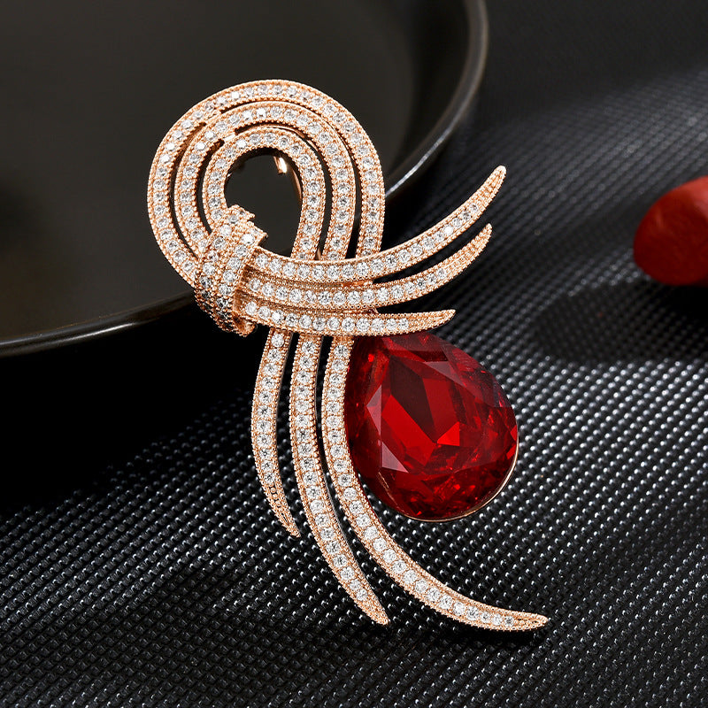 Zircon Classic Angel Wing Brooch