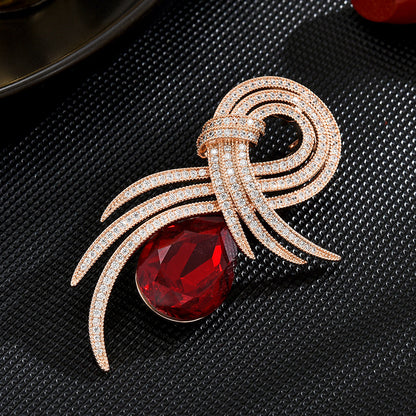 Zircon Classic Angel Wing Brooch