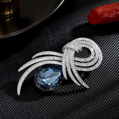 Zircon Classic Angel Wing Brooch