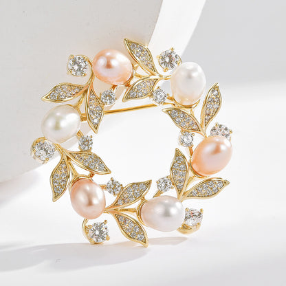 Pearl Wreath Brooch