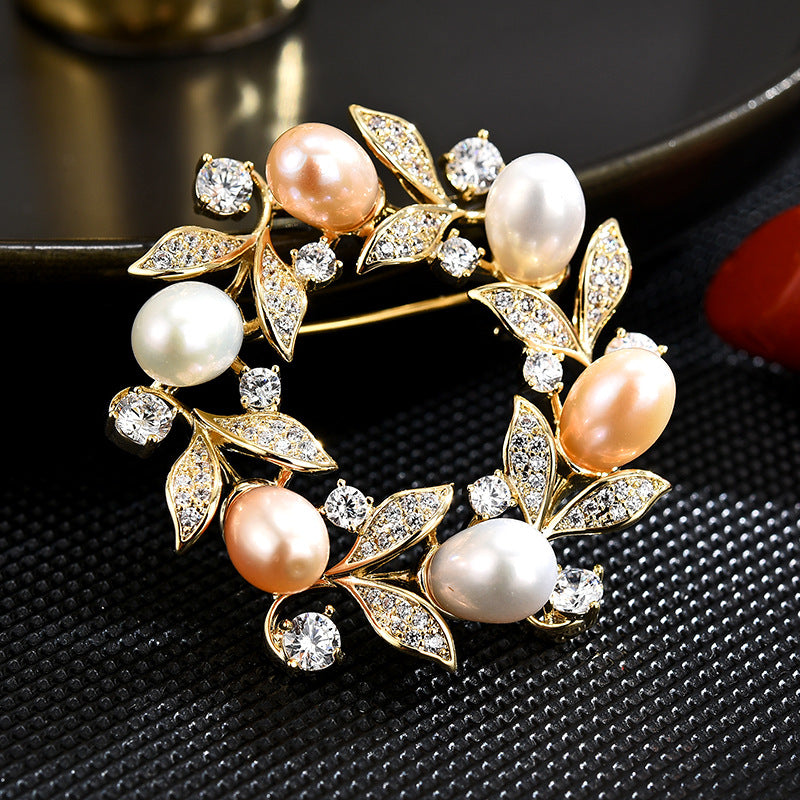 Pearl Wreath Brooch