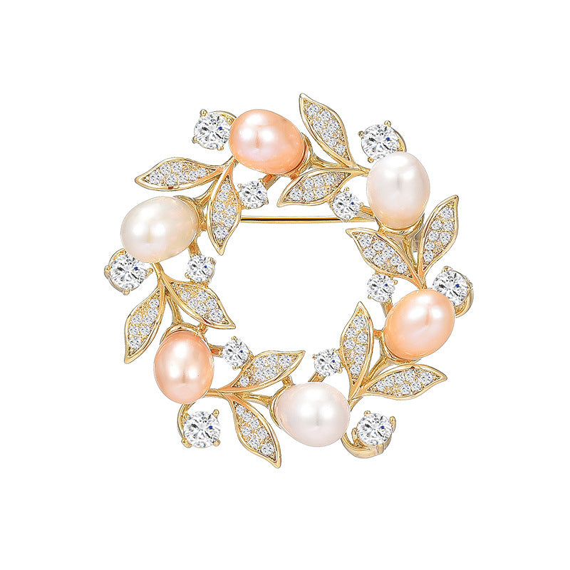 Pearl Wreath Brooch