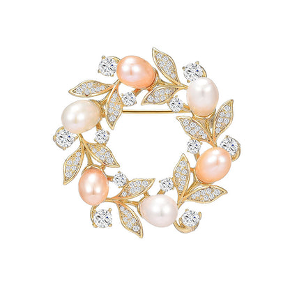 Pearl Wreath Brooch