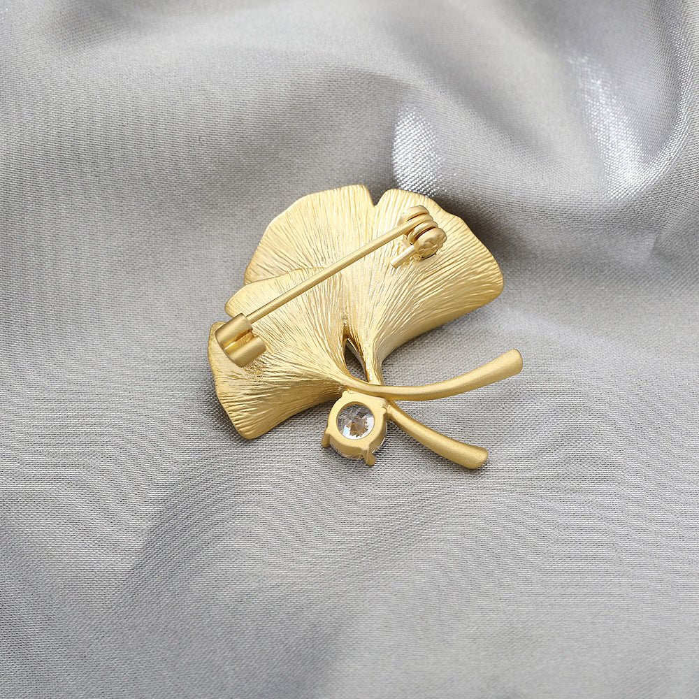 Golden Ginkgo Brooch