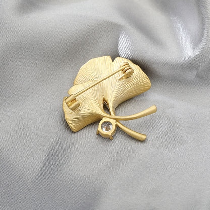 Golden Ginkgo Brooch