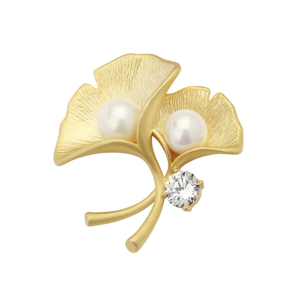 Golden Ginkgo Brooch