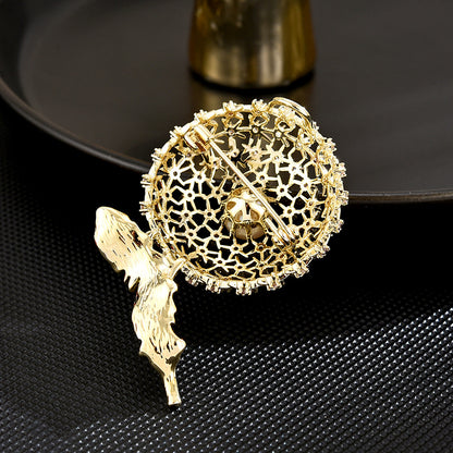 Freshwater Pearl Dandelion Brooch