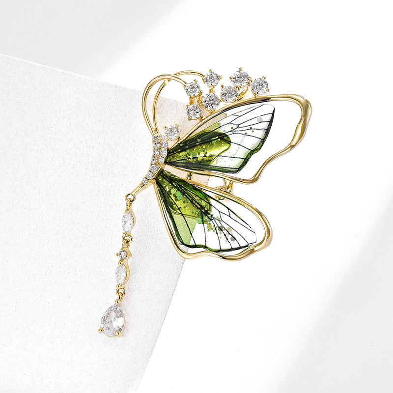 Green Wild Fairy Butterfly Brooch