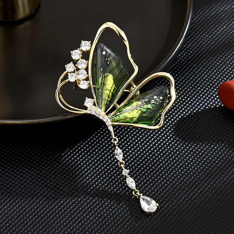 Green Wild Fairy Butterfly Brooch