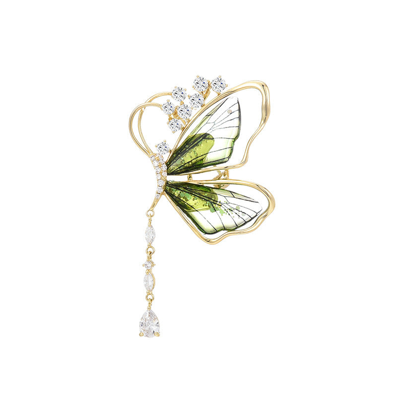 Green Wild Fairy Butterfly Brooch