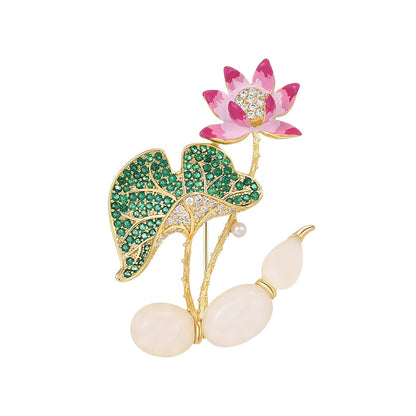 Pink Lotus Brooch