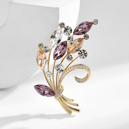 Colorful Micro-inlaid Zircon Bouquet Brooch