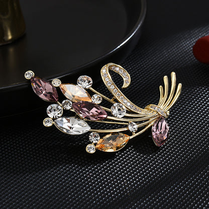 Colorful Micro-inlaid Zircon Bouquet Brooch