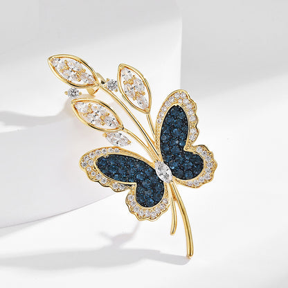 Classic Crystal Butterfly Wheat Brooch