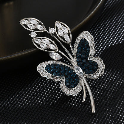 Classic Crystal Butterfly Wheat Brooch