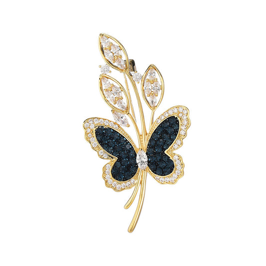 Classic Crystal Butterfly Wheat Brooch