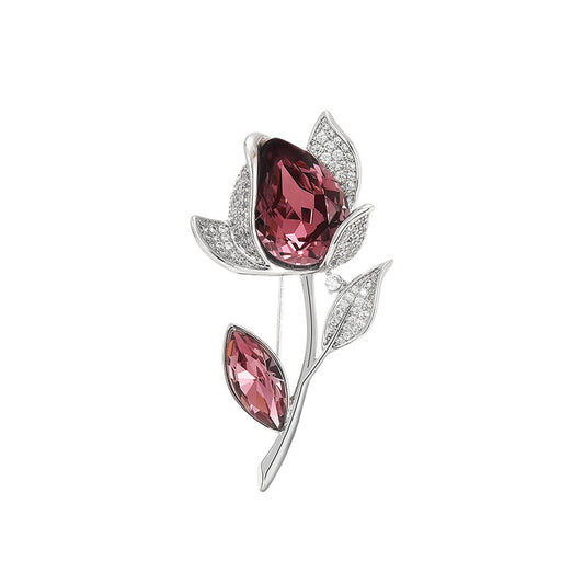 Floral Crystal Brooch