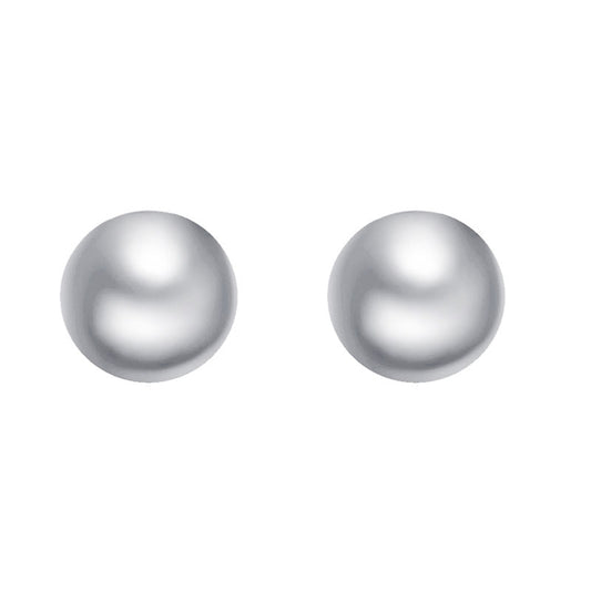 Gray Round Freshwater Pearl Stud Earrings